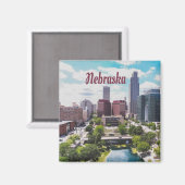 Nebraska City Skyline Omaha Magnet (Vorderseite/Rückseite)