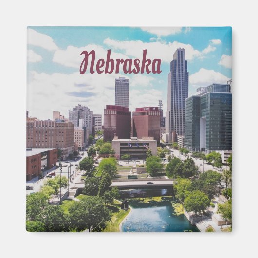 Nebraska City Skyline Omaha Magnet (Vorne)