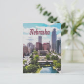 Nebraska City Skyline Omaha Postkarte (Stehend Vorderseite)