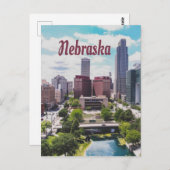 Nebraska City Skyline Omaha Postkarte (Vorne/Hinten)