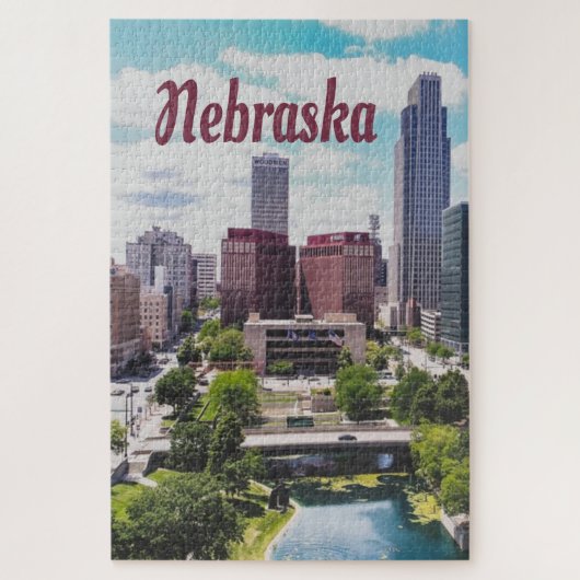 Nebraska City Skyline Omaha Puzzle (Vertikal)