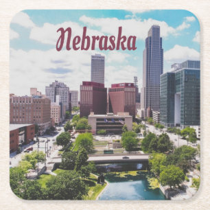 Nebraska City Skyline Omaha Rechteckiger Pappuntersetzer