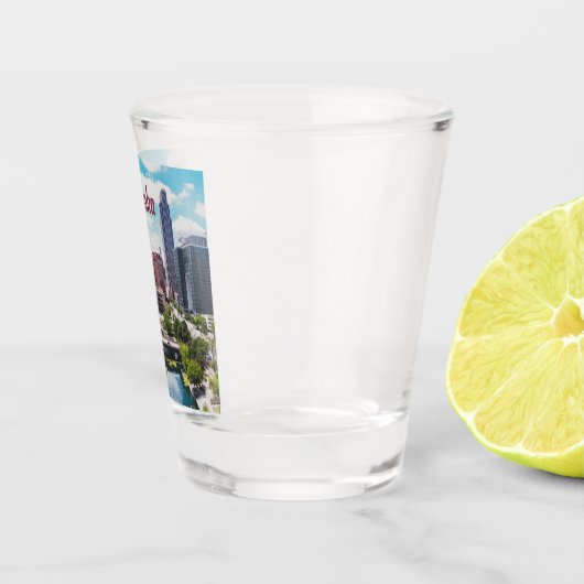 Nebraska City Skyline Omaha Schnapsglas (Rechts)