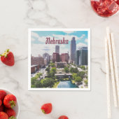 Nebraska City Skyline Omaha Serviette (Beispiel)
