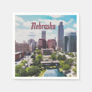 Nebraska City Skyline Omaha Serviette