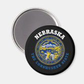 NEBRASKA CORNHUSKER STAAT FLAG MAGNET (Vorderseite/Rückseite)
