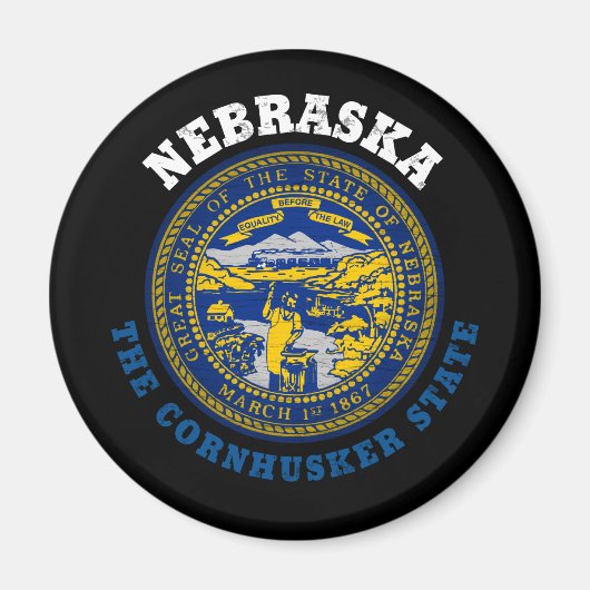 NEBRASKA CORNHUSKER STAAT FLAG MAGNET (Vorne)