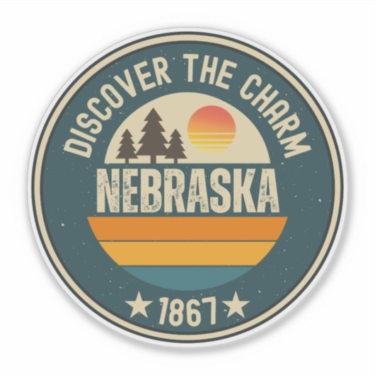 Nebraska Cornhusker Staat Gif Aufkleber (Vorderseite)