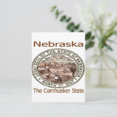 Nebraska Cornhusker Staat Siegel Postkarte (Stehend Vorderseite)