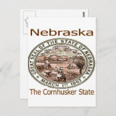 Nebraska Cornhusker Staat Siegel Postkarte (Vorne/Hinten)