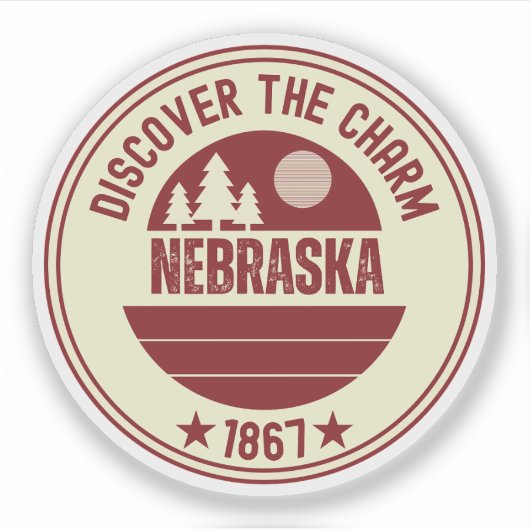 Nebraska Cornhusker Staat - Zuhause Grown Gift Aufkleber (Vorderseite)