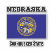 Nebraska, Cornhusker State, Flagge Aufkleber (Vorderseite)