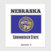 Nebraska, Cornhusker State, Flagge Aufkleber (Blatt)