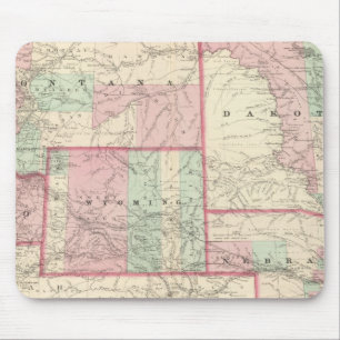 Nebraska, Dakota, Idaho, Montana und Wyoming Mousepad