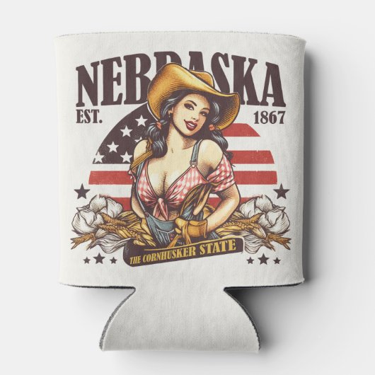 Nebraska Der Cornhusker-Staat Dosenkühler (Rückseite)