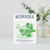 Nebraska Der Cornhusker Staat Est. 1867 Oxen Postkarte (Stehend Vorderseite)