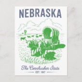 Nebraska Der Cornhusker Staat Est. 1867 Oxen Postkarte (Vorderseite)