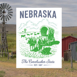Nebraska Der Cornhusker Staat Est. 1867 Oxen Postkarte
