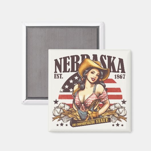 Nebraska Der Cornhusker-Staat Magnet (Vorderseite/Rückseite)