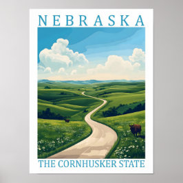Nebraska der Cornhusker Staat USA Travel Place Poster
