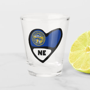 Nebraska, die neueste Staatsflagge im Bereich des Schnapsglas