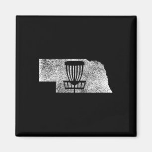 Nebraska Disc Golf Staat mit Basket Distressed Gr Magnet