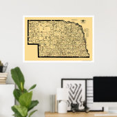 Nebraska Eisenbahnkarte 1897 Poster (Heimbüro)