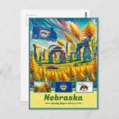 Nebraska Essence Vibrant Sehenswürdigkeit Postkarte (Vorne/Hinten)