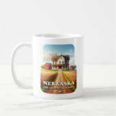 Nebraska Farm House and Wheat Fields Kaffeetasse (Links)
