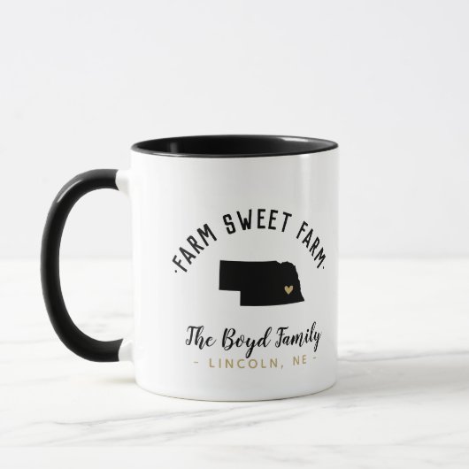 Nebraska Farm Sweet Farm Family Monogram Tasse (Links)