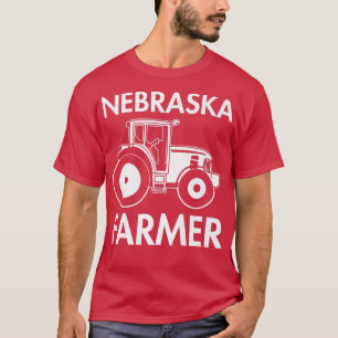 Nebraska Farmer Vintage  Men Tractor Farm Local Fo T-Shirt