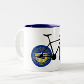 Nebraska Flag Cycling Zweifarbige Tasse (Vorderseite Links)