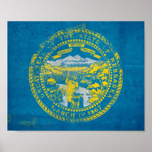 Nebraska-Flagge Poster