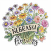 Nebraska Flowers - Nebraska Wild Flowers Bloom Aufkleber (Vorderseite)