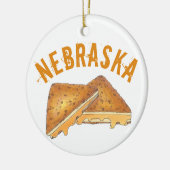 Nebraska Fried Toasted Cheese Frenchees Sandwich Keramik Ornament (Links)