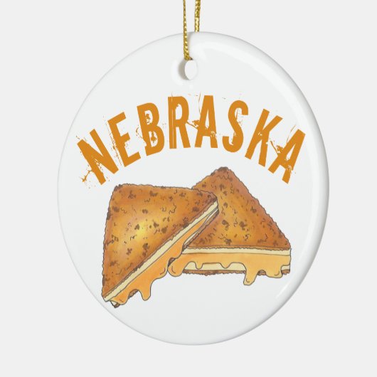 Nebraska Fried Toasted Cheese Frenchees Sandwich Keramik Ornament (Links)