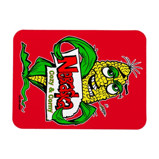 Nebraska Funny Cartoon Mais Cob Magnet (Horizontal)