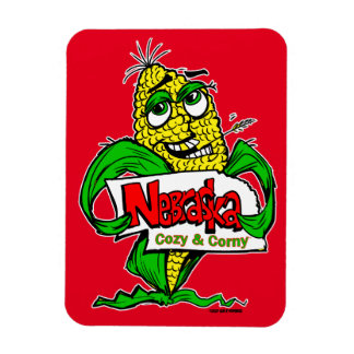 Nebraska Funny Cartoon Mais Cob Magnet