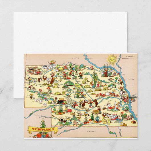 Nebraska Funny Vintage Karte (Vorne/Hinten)