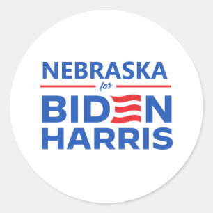 Nebraska für Biden Harris Runder Aufkleber