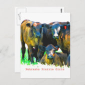 Nebraska-Grasland-Mädchen-Postkarte Postkarte (Vorne/Hinten)