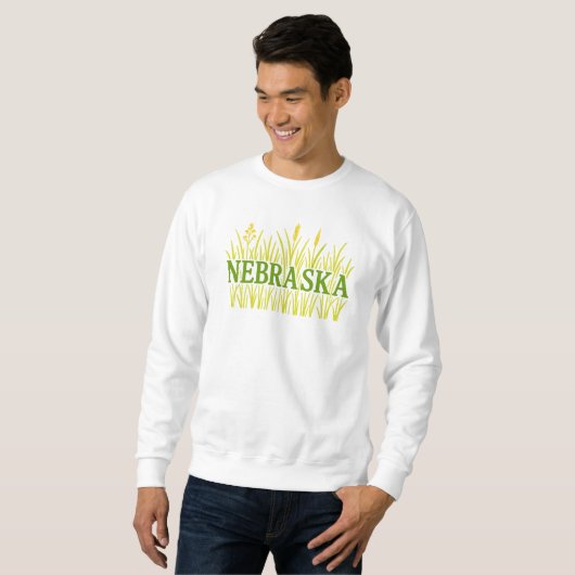 Nebraska Grassland Typografie | Rustikales Tallgra Sweatshirt (Vorne ganz)