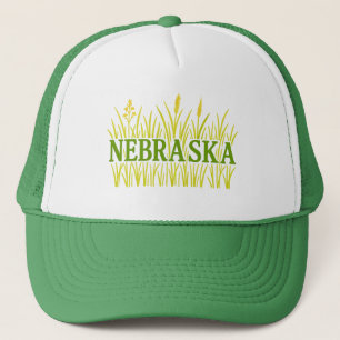 Nebraska Grassland Typografie Rustikales Tallgra Truckerkappe