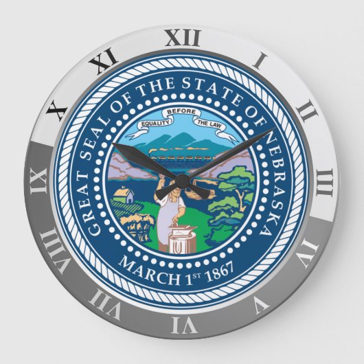 Nebraska Große Wanduhr (Vorderseite)