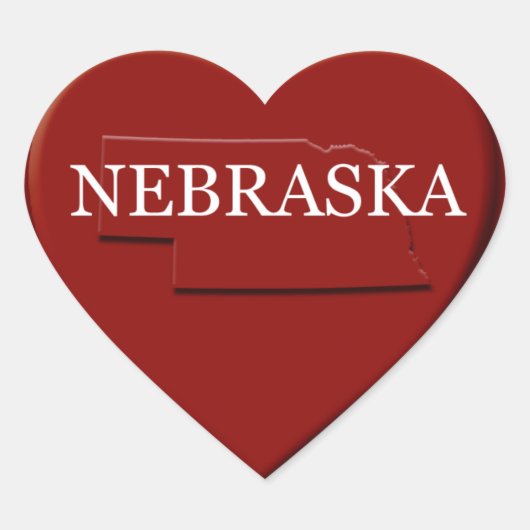 Nebraska Heart Map Design Sticker (Vorderseite)