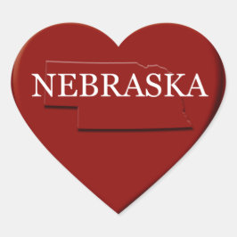 Nebraska Heart Map Design Sticker