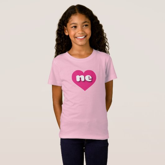 Nebraska heiß rosa Herz - I Liebe ne T-Shirt (Vorne ganz)