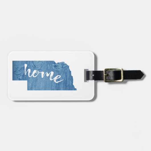 Nebraska Home Holzmaserung Gepäckanhänger (Vorderseite horizontal)