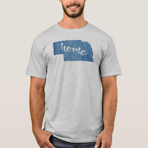 Nebraska Home Holzmaserung T-Shirt