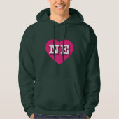 Nebraska Hot Pink Heart - I Liebe NE Hoodie (Vorderseite)